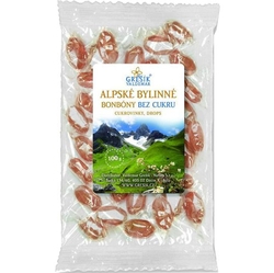 Bonbóny Alpské bylinné bez cukru 100g Grešík