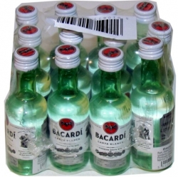 Rum Bacardi Carta Blanca 40% 50ml x12 mini etik2