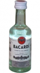 Rum Bacardi Carta Blanca 40% 50ml miniatura etik2