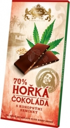 Čokoláda Hořká 70% 80g s konopným semínkem