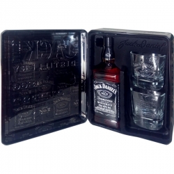 Whisky Jack Daniels 40% 0,7l +2x sklo plech černý
