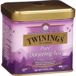 čaj černý Darjeeling Tea 100g Plech Twinings etik2