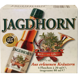 Jagdhorn Krautern Likor 35% 20ml P&R x4 mini etik2