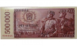 čokoládová bankovka 500000 Kčs 60g mléčná belgická