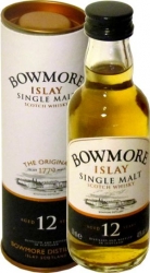 Whisky Bowmore 12 Years 40% 50ml miniatura etik1 T