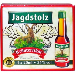 Jagdstolz Krauter Likor 35% 20ml x4 mini