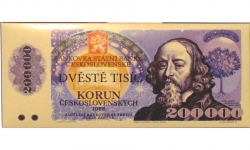čokoládová bankovka 200000 Kčs 60g mléčná belgická