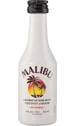 rum Malibu white 21% 50ml miniatura etik4