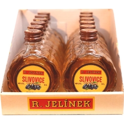 Slivovice zlatá 45% 50ml budík x12 miniatur etik5