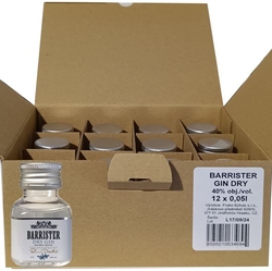 Gin Dry Barrister 40% 50ml x12 miniatur etik3