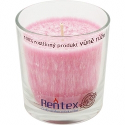 svíčka palmová ve skle růže 370g Rentex