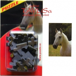 Puzzle 48 dílků blistr vzor 409 kůň bílý