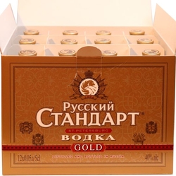 Vodka Russian Standard Gold 40% 50ml x12 etik2
