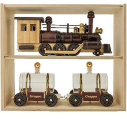 Dřevěná lokomotiva a 2 vagóny s cisternou 0,2l