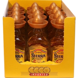 Tequila Sierra gold 38% 40ml x12 miniatur etik3