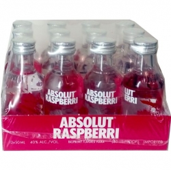 Vodka Absolut Raspberry 40% 50ml x12 mini etik2