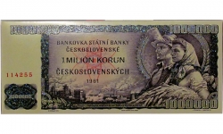 čokoládová bankovka 1000000 Kčs 60g mléčná belgick