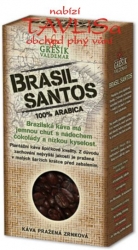 Káva Brasil Santos 100g pražená zrnková Grešík