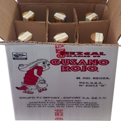 Mezcal Gusano Rojo 38% 0,7l x6 ks s červem etik2