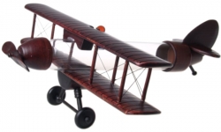 Dřevěné letadlo dvouplošník s lahví 0,35l