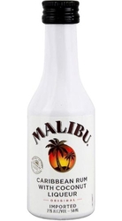 Rum Malibu white 21% 50ml miniatura etik3