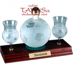 sklo Fotbalový míč 0,35l pohárky nápis Slivovice