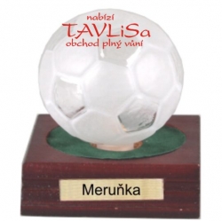 sklo Fotbalový míč 100ml nápis Meruňka