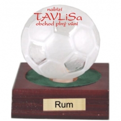 sklo Fotbalový míč 100ml nápis Rum