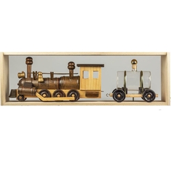 Dřevěná lokomotiva a vagón s cisternou 0,2l