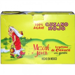 Tequila Gusano Rojo 38% 50ml x10 červ miniatura