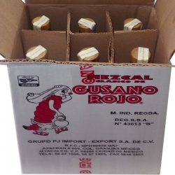 Tequila Gusano Rojo 38% 0,7l x6 ks s červem