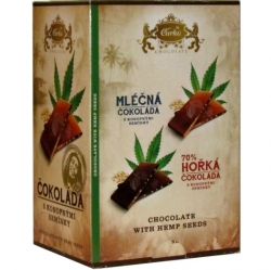 Čokoláda Hořká 70% 80g s konopným semínkem x15 ks