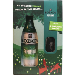 Peprmint 20% 0,5l Božkov + 4 plechové panáky