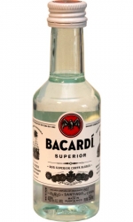 Rum Bacardi Carta Blanca 40% 50ml miniatura etik4