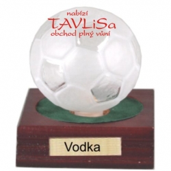sklo Fotbalový míč 100ml nápis Vodka