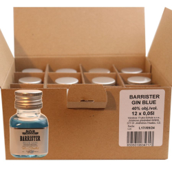 Gin Blue Barrister 40% 50ml x12 miniatur etik2