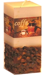 svíčka kvádr Káva coffe vonná 200g Rentex