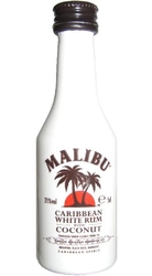 Rum Malibu white 21% 50ml miniatura etik2