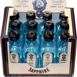 Gin Bombay Sapphire 47% 50ml x12 miniatur etik4