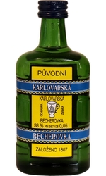 Becherovka 38% 50ml miniatura etik6