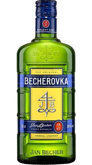 Becherovka 38% 0,35l Jan Becher etik2