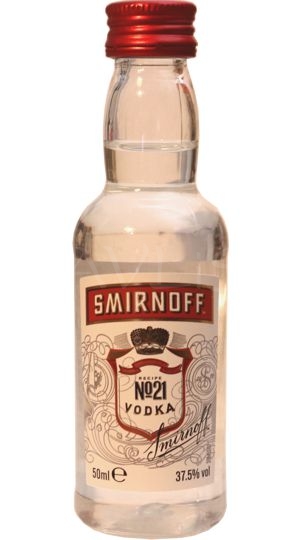 vodka Smirnoff clear 37,5% 50ml miniatura etik2